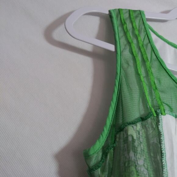 C'Fait Pour Vous Paris Green Abstract Layered Asymmetrical Fairy Boho Dress 2 - Picture 9 of 15